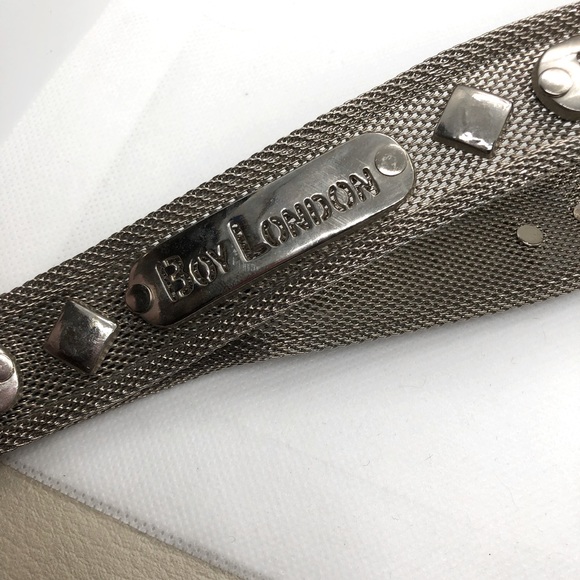 BOY LONDON Vintage Metal Belt, Silver, Size S/M - Picture 1 of 5